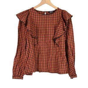 Madewell Ruffle Front Top, Plaid, medium